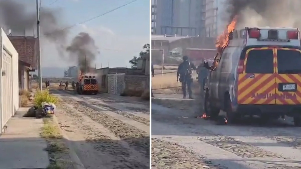 Balean a dos paramédicos y queman ambulancia, cuando acudían a servicio en Guanajuato