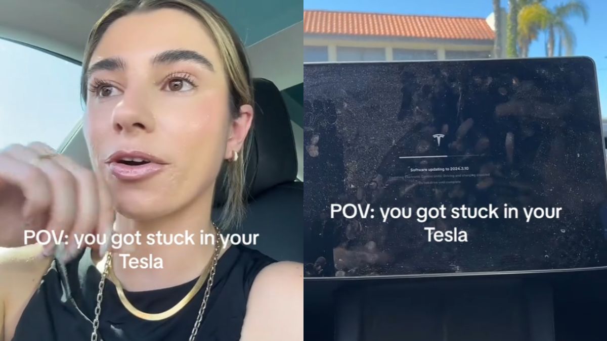 ‘Las ventajas de ser pobre’: Internautas se burlan de influencer que quedó atrapada en su Tesla