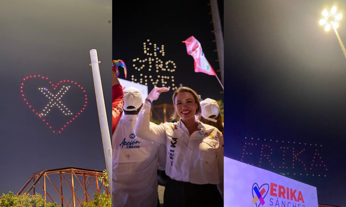 ¡Con show de drones! Candidatos de Fuerza y Corazón por Sinaloa culminan campaña en Culiacán