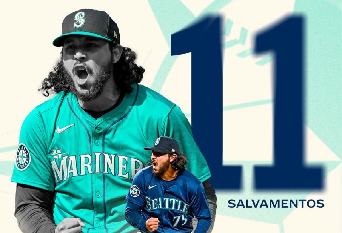 Andrés Muñoz llega a once rescates con los Marineros de Seattle en Grandes Ligas