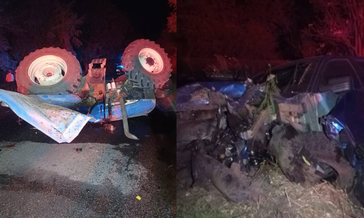 Choque entre tractor y camioneta en Guasave deja a dos hombres y un menor lesionados