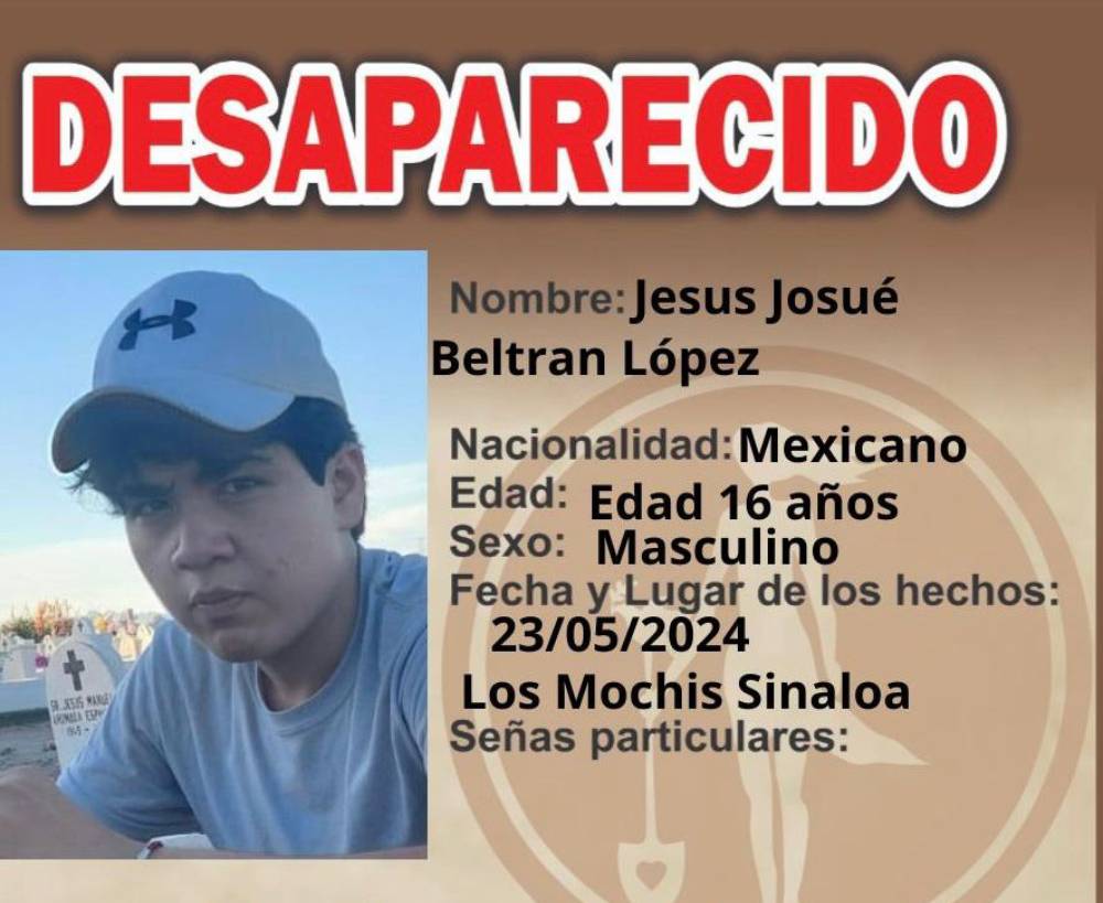 Ya hay denuncia de desaparición de hijo de rastreadora de El Fuerte; ya se busca: Vicefiscalía