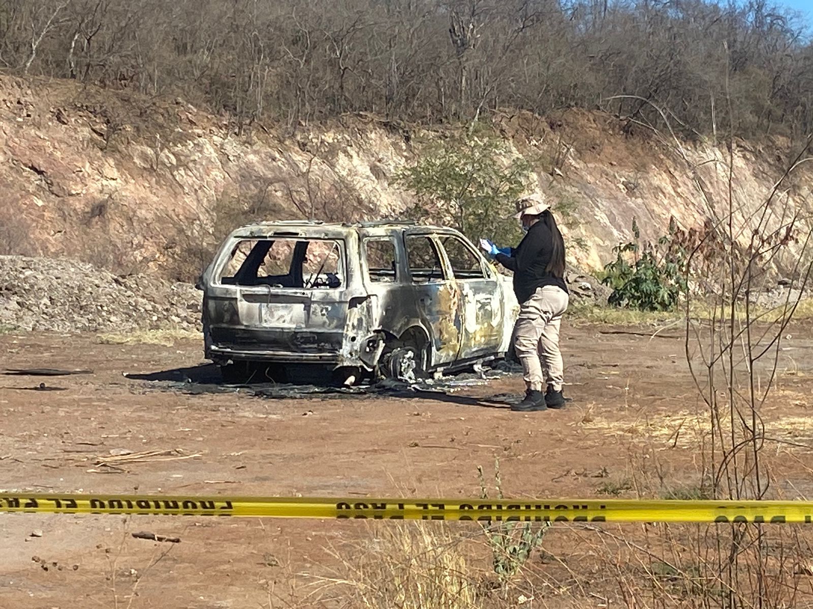 Hallan cuerpo en camioneta calcinada al sur de Culiacán; sería Marco Antonio tras 8 días desaparecido