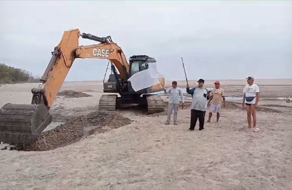 ¡Una buena! Pescadores de esteros en Mazatlán celebran la apertura de boca del río