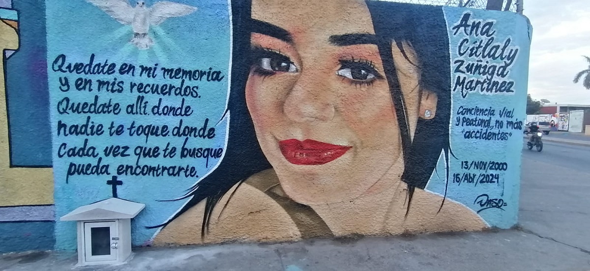 Realizan imagen de Ana Citlaly donde falleció al ser arrollada por un camión urbano de Mazatlán