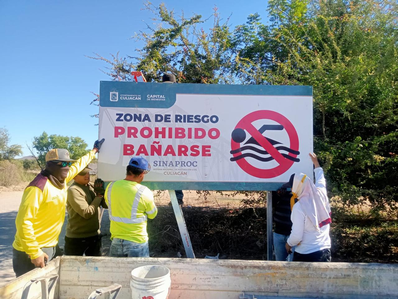 Señaliza Protección Civil 11 cauces de agua que representan riesgo en Culiacán