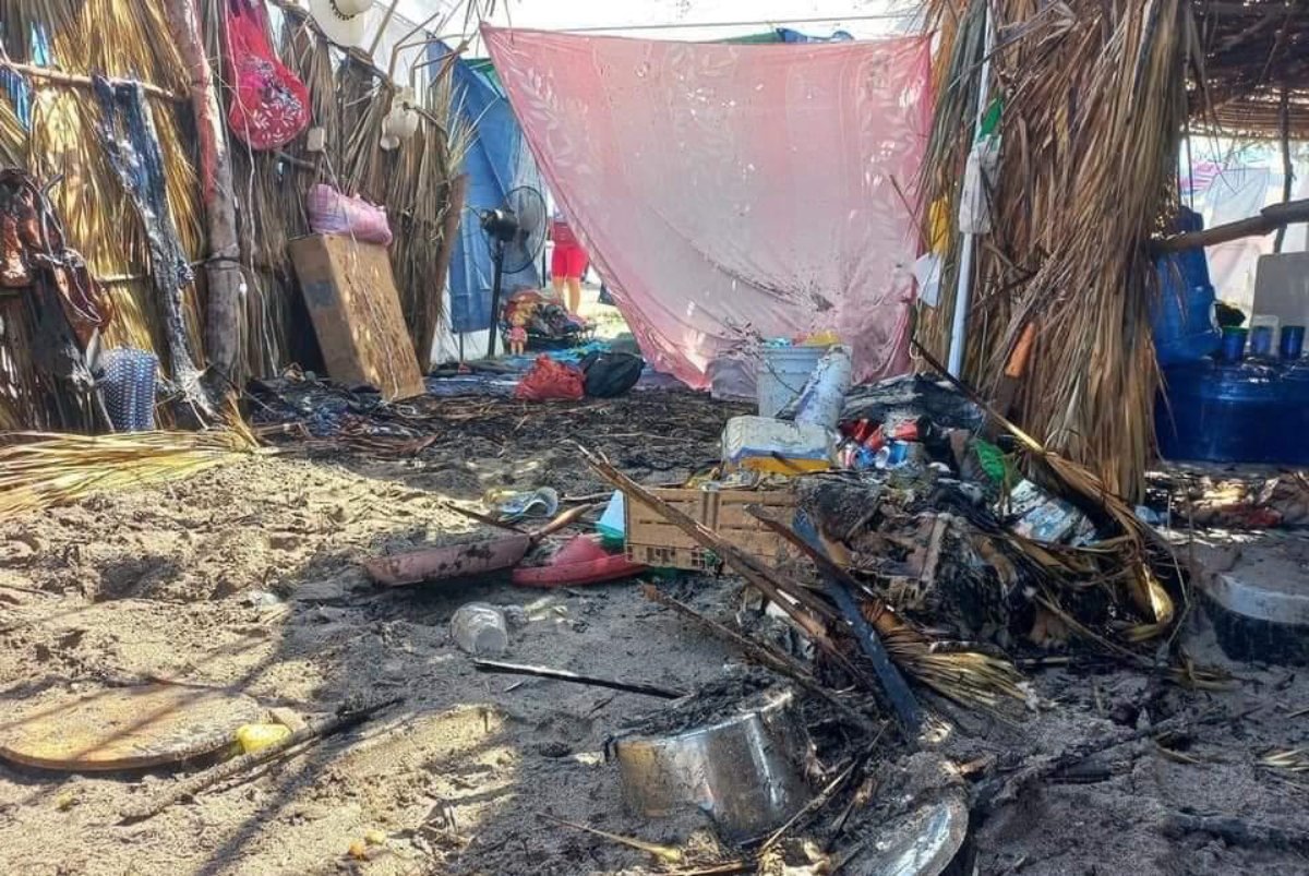 Se incendia enramada en playa Las Cabras en Escuinapa
