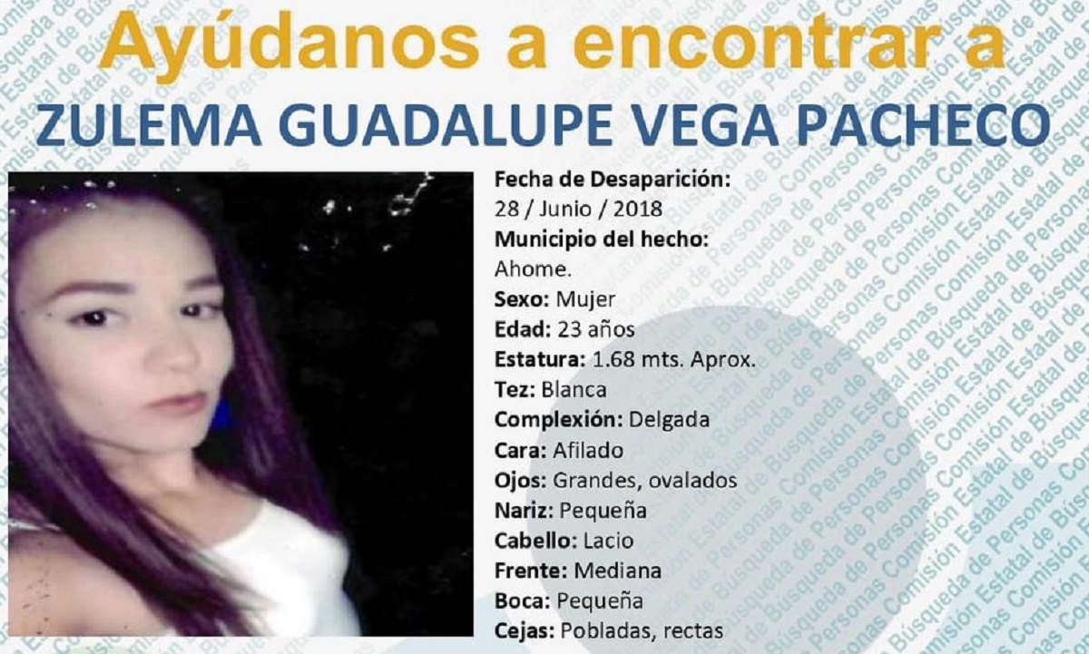 Activan ficha de búsqueda para localizar a Zulema, ‘levantada’ en 2018 en Los Mochis