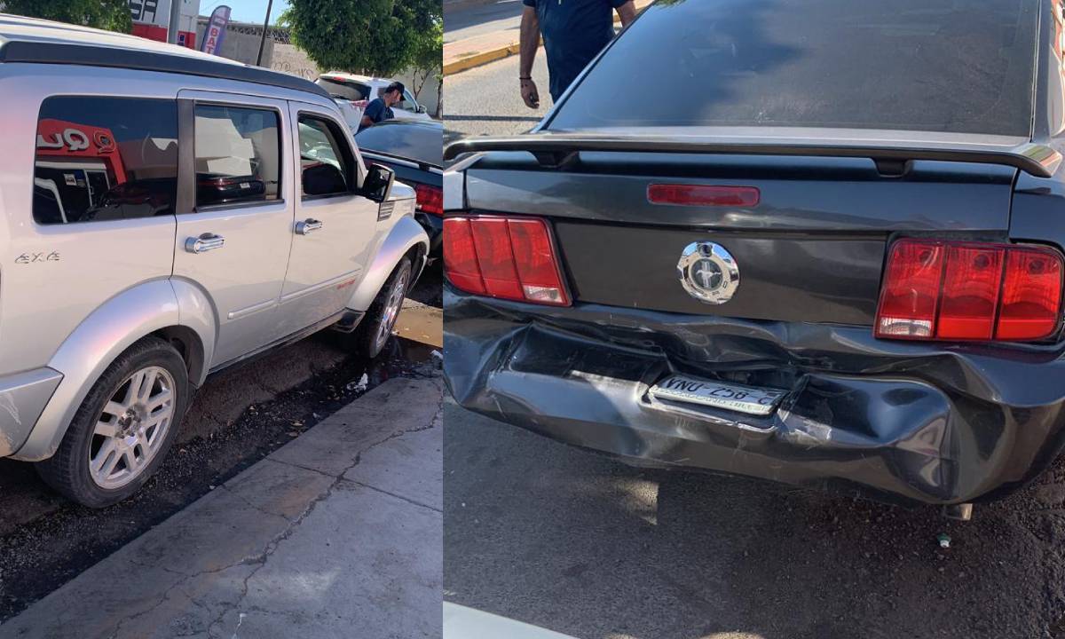 Por no guardar distancia, conductora de vagoneta provoca un choque en Guasave