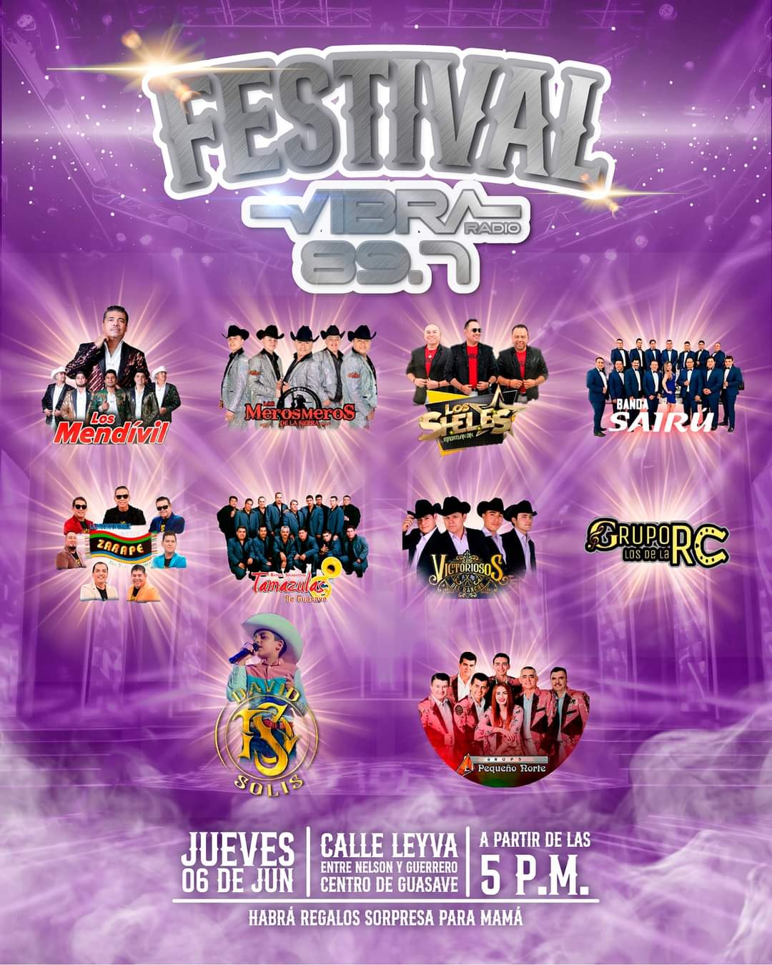 ¡Tremendo elenco! Vibra Radio Guasave 89.7 se inaugura y tendrá el primer Festival para Mamá