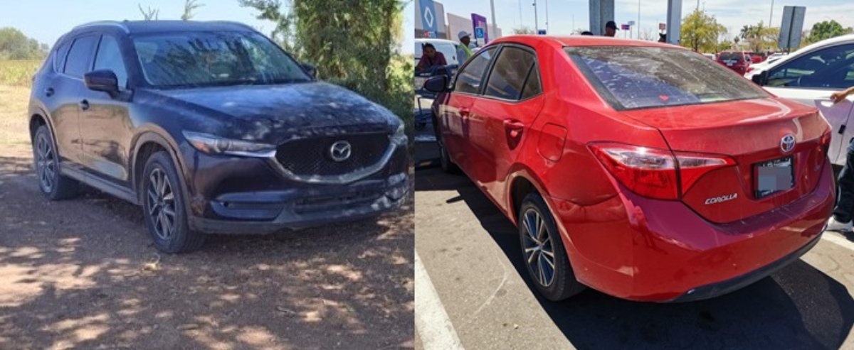 Recuperan en Ahome, Policías de Investigación, un Toyota y un Mazda con reporte de robo en Sonora y Jalisco