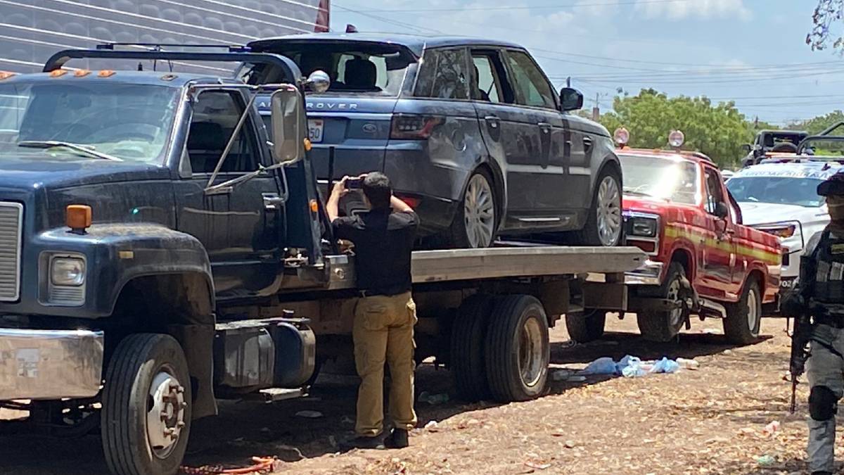 Así quedó la camioneta de ‘El Chore’, abatido en el enfrentamiento en Sánchez Celis, Culiacán