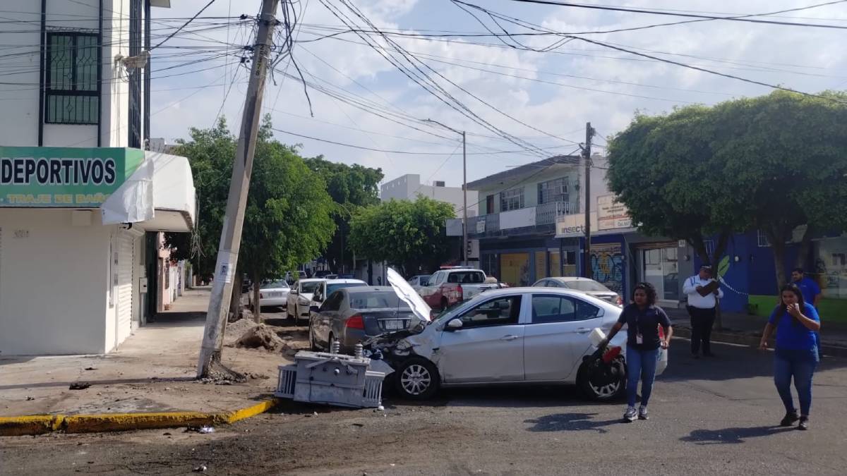 Chocan y derriban un transformador en Culiacán; dos mujeres resultan lesionadas