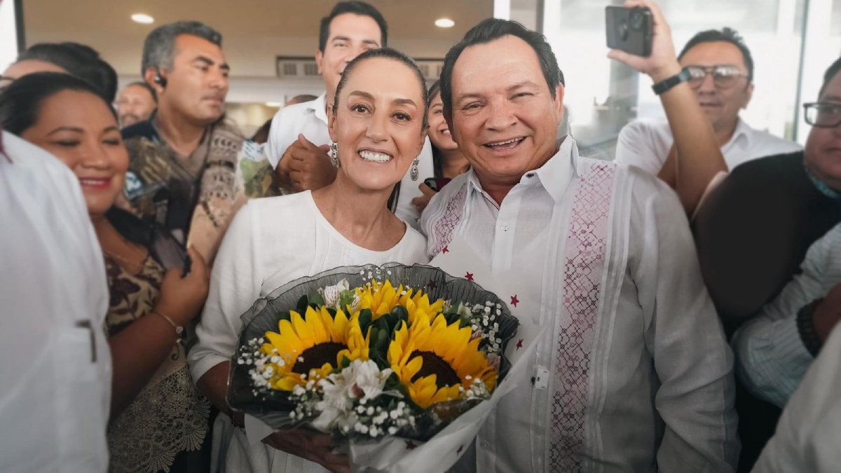 ‘Muy contenta, aprendiendo mucho, informándome mucho’: Claudia Sheinbaum en gira con AMLO