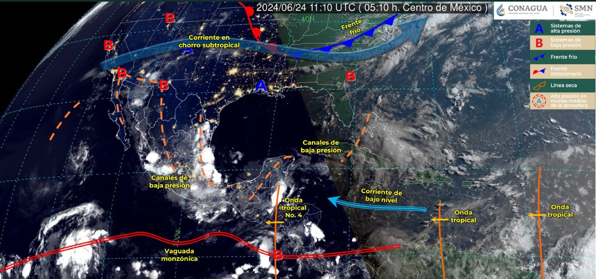 Pronóstico de lluvias torrenciales en varios estados de la República