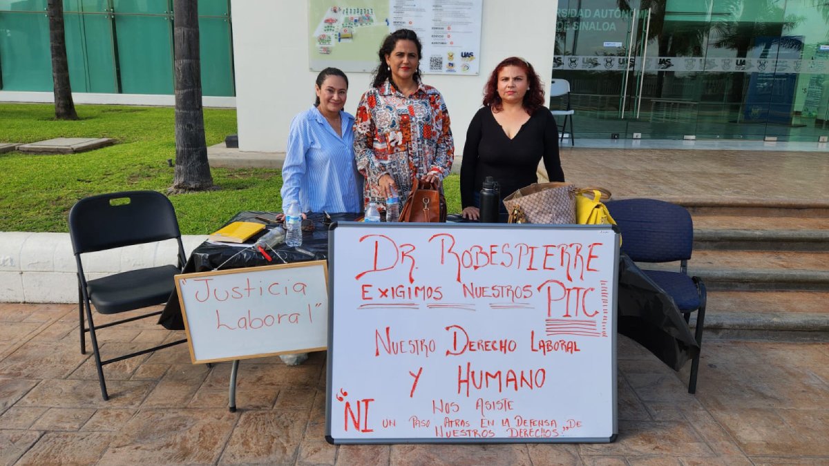 Maestras acumulan más de 24 horas en plantón afuera de Rectoría de la UAS