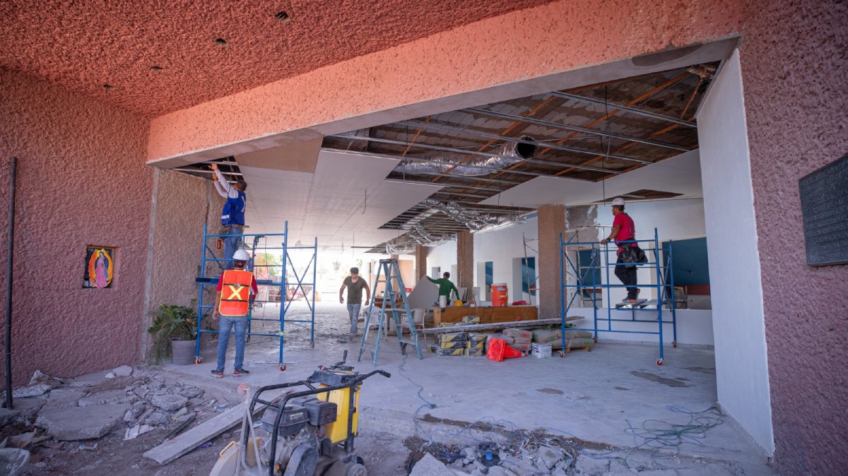 ¡Ya casi! Obra de remodelación del auditorio Héroes de Sinaloa tiene avance del 50%
