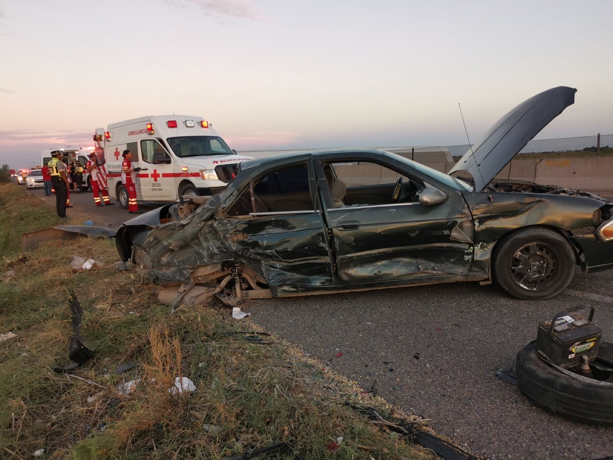 Accidente en la México 15 Ahome, deja cinco lesionados entre ellos tres menores de edad