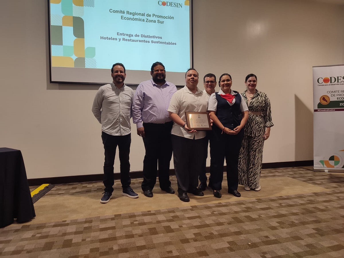 Reconoce el Codesin sur a 5 hoteles y un restaurante por acciones sustentables para Mazatlán