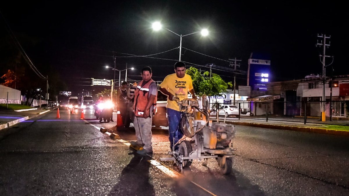 Arranca de nueva cuenta delimitación de pintura para el carril preferencial de Mazatlán