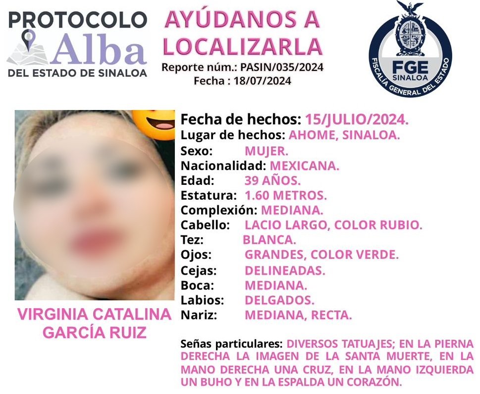 Tras Alerta Alba en Los Mochis localizan a Virginia Catalina, reportan autoridades