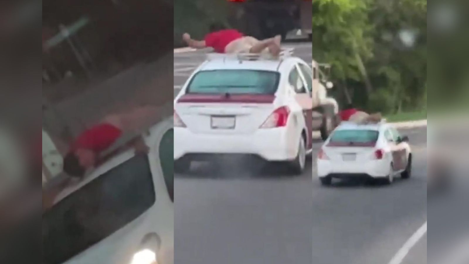 Quema su propia camioneta e intenta darse la fuga en el techo de un taxi en Mazatlán