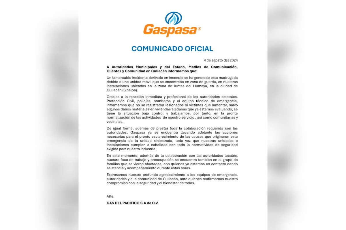 Gaspasa ya investiga causas de incendio, ya hay acercamiento con vecinos de viviendas afectadas