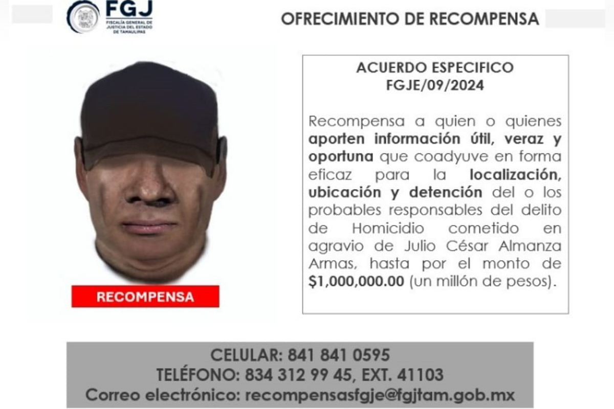 Ofrecen recompensa por responsables del homicidio del empresario Julio Almanza en Tamaulipas