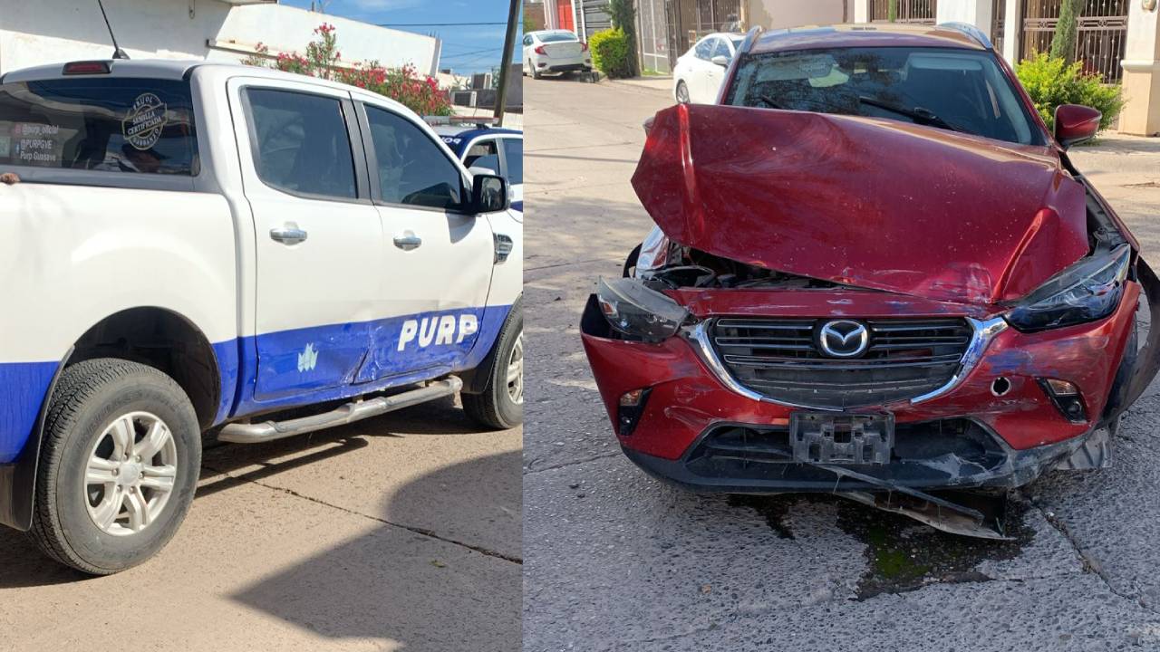 Choque en Guasave deja a dos personas lesionadas y fuertes daños materiales