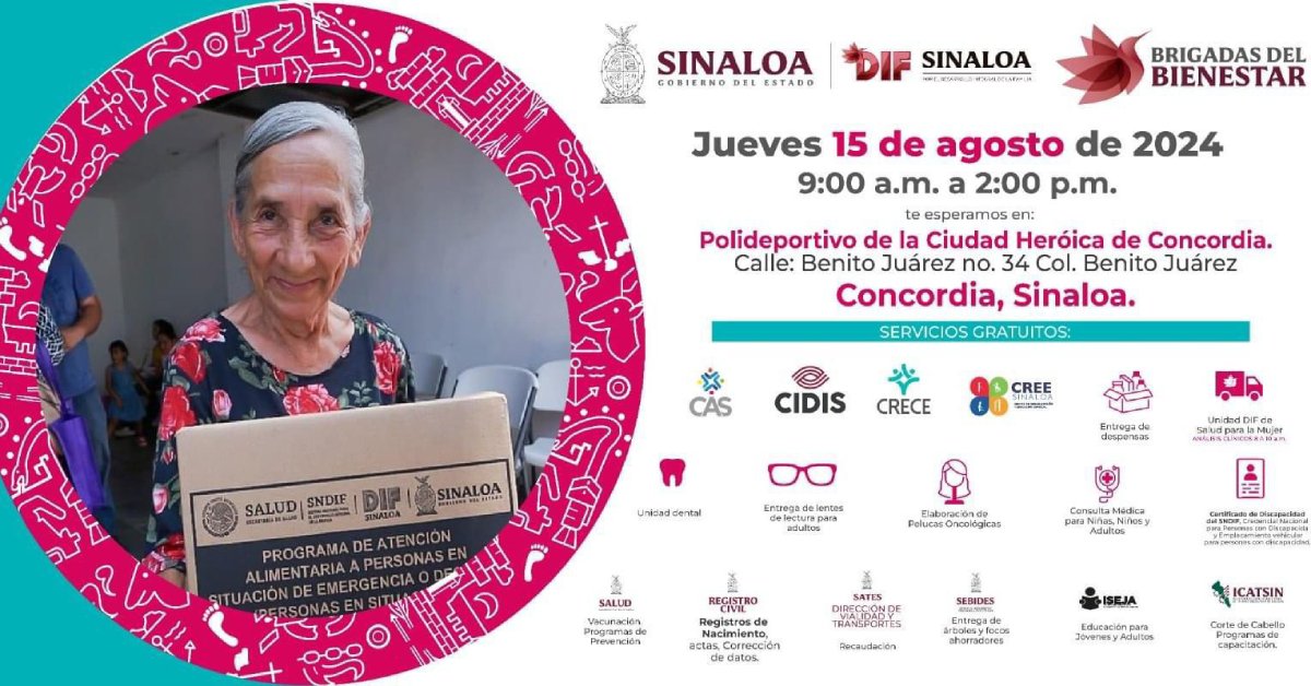 Llegarán a Concordia las Brigadas del Bienestar del Sistema DIF Sinaloa