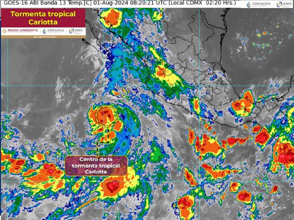 ¿Qué se sabe de la tormenta tropical ‘Carlotta’? Este es el pronóstico de hoy jueves 1 de agosto