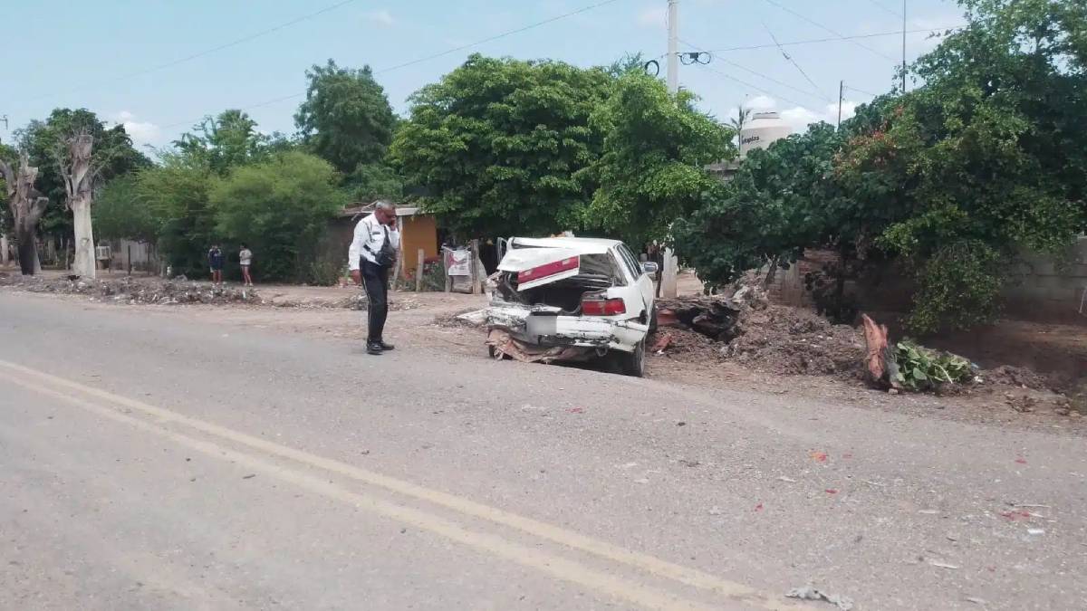 Choque en Guasave deja a una pareja de adultos mayores lesionada