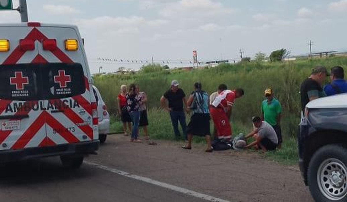 Ciclista resulta lesionado al ser arrollado por conductor sobre la México 15, en Guasave