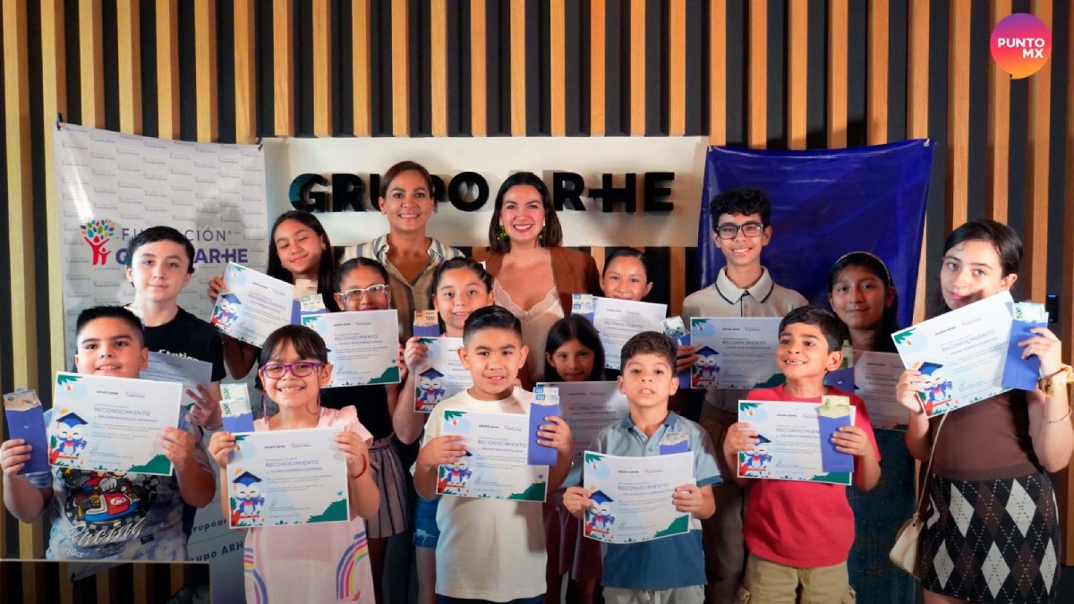 Apuestan Grupo y Fundación ARHE por la educación, reconocen excelencia académica de la niñez en Mazatlán