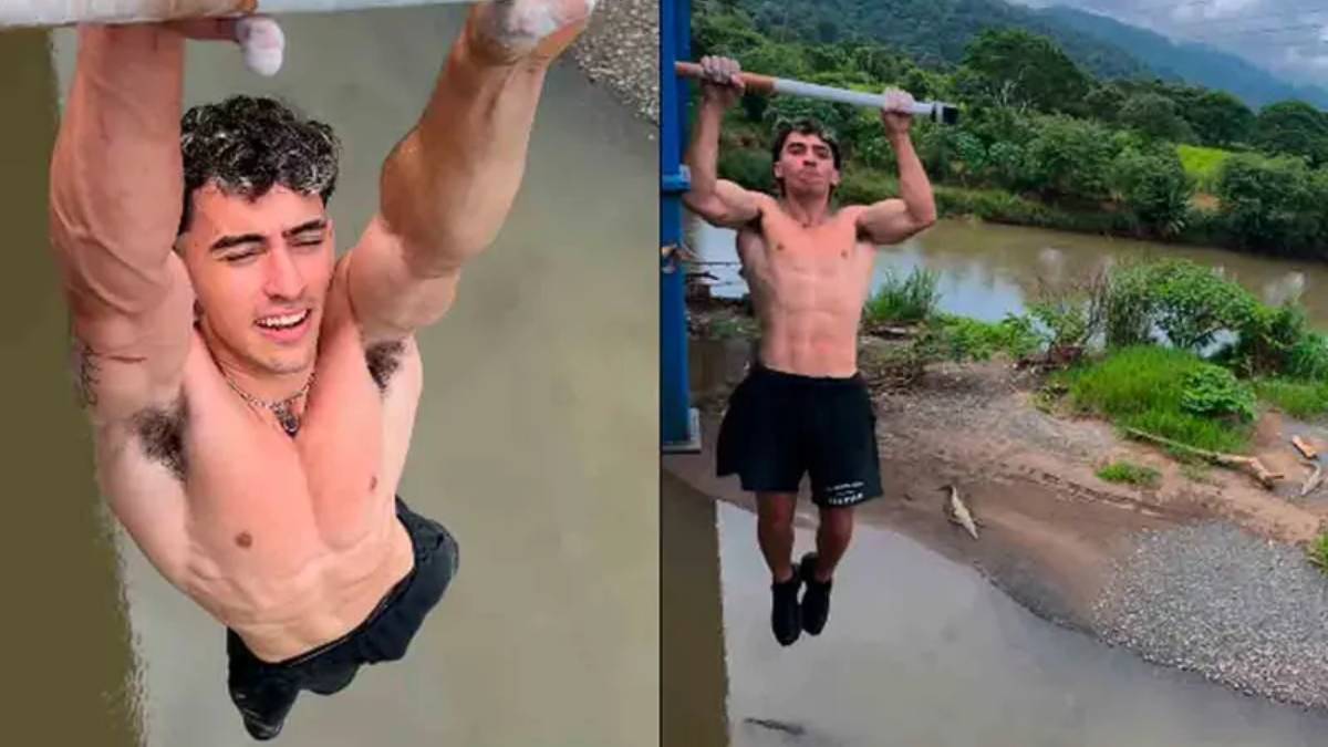 Influencer arriesga su vida al hacer dominadas sobre río infestado de cocodrilos, pero algo sale mal