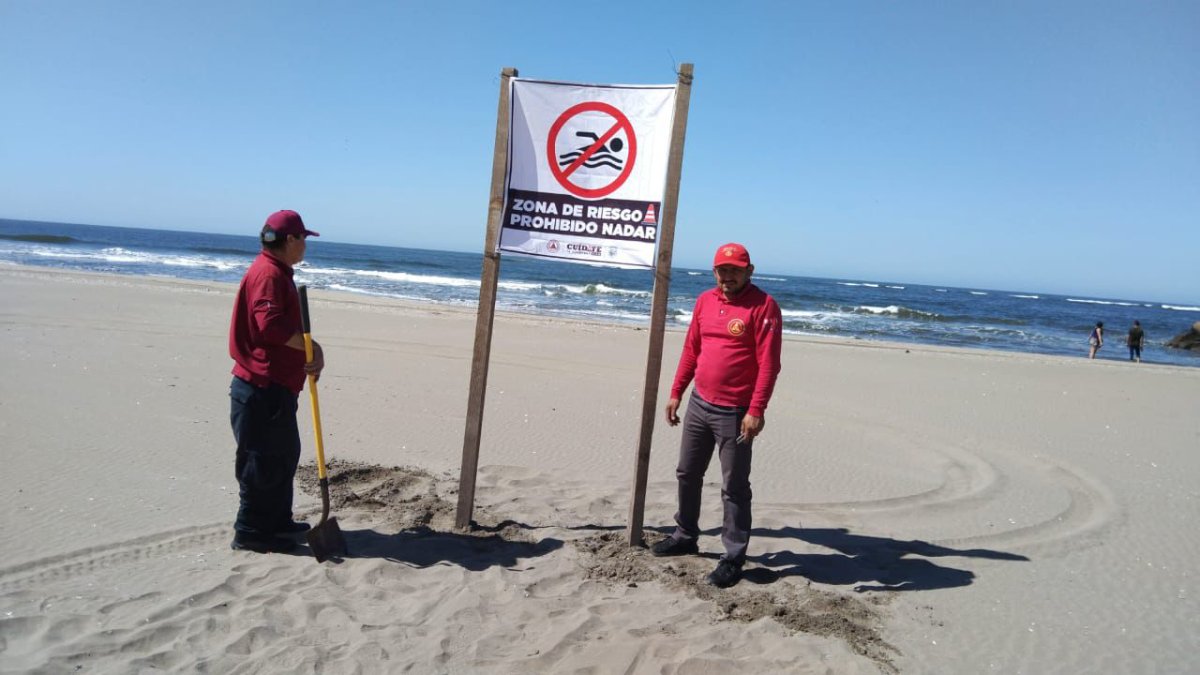 ¡Precaución! Por alto oleaje cierran el ingreso a la playa en Las Glorias, Guasave