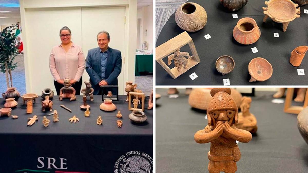 Gobierno mexicano recupera 32 piezas arqueológicas en Estados Unidos