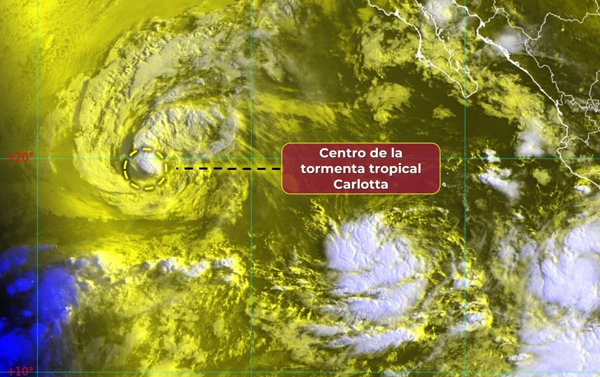 Actualización del Clima: Así se ubican las tormentas tropicales ‘Carlotta’ y ‘Daniel’ en el Pacífico