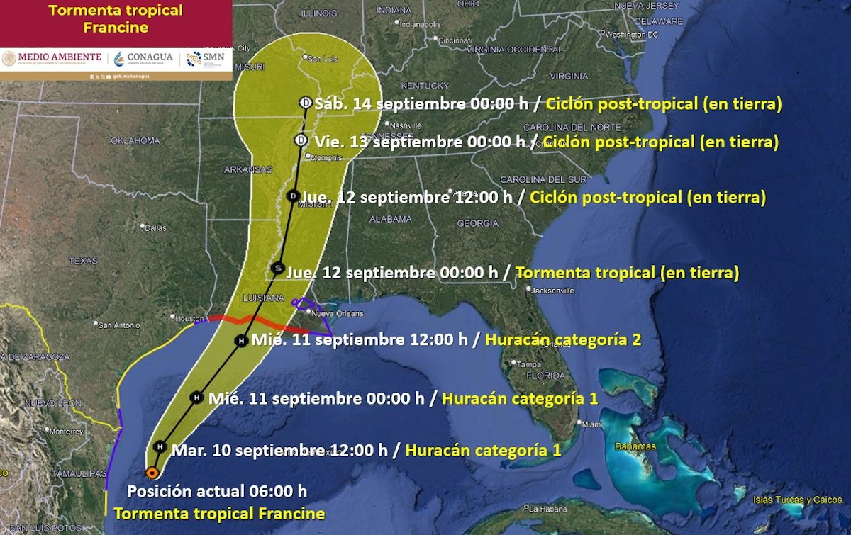 Clima | Tormenta Tropical ‘Francine’ podría intensificarse a huracán en las próximas horas