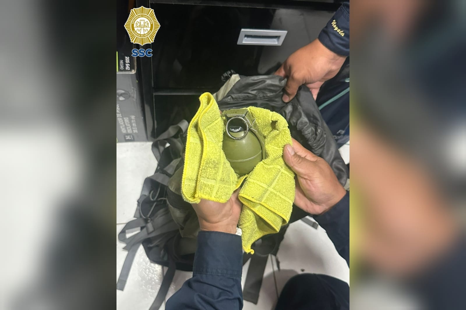 ¡De miedo! Encuentran granada en el interior de una mochila en casa de empeño en CDMX