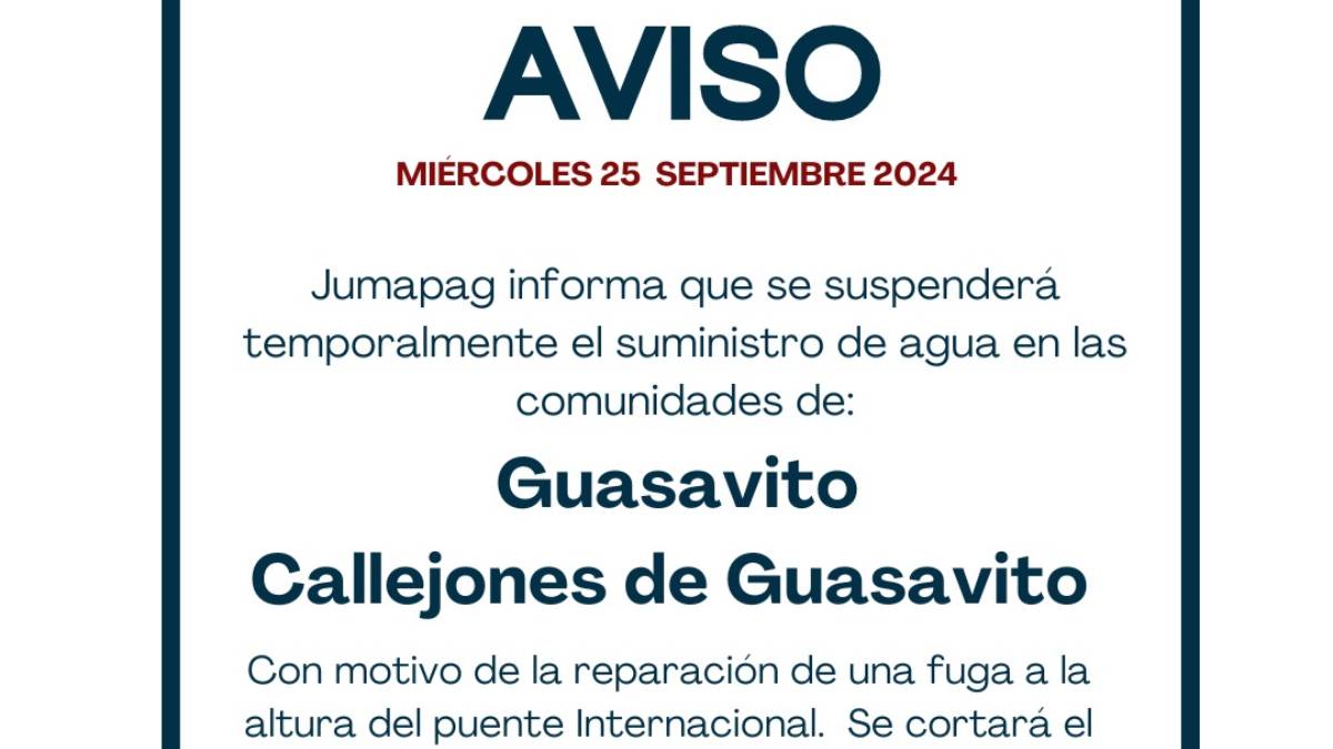 ¡A llenar la cubeta! Estarán sin agua este miércoles y jueves en Callejones de Guasavito, Guasave