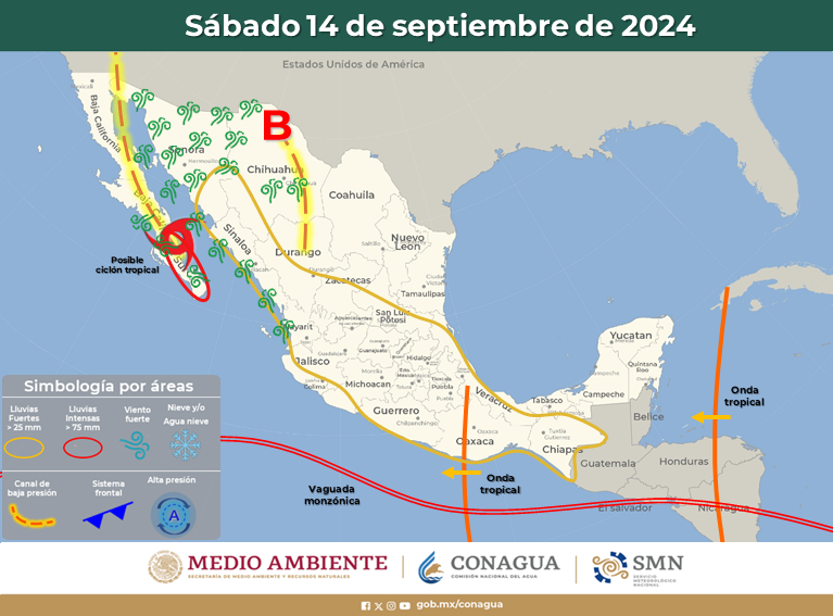 ¡Sería mañana! A partir de este jueves se espera la formación del ciclón Ileana en el Pacífico mexicano