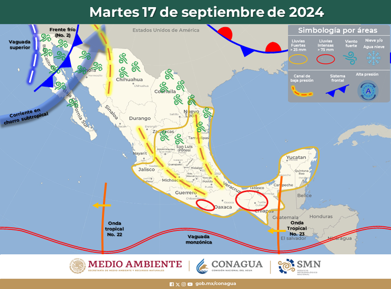¡Tregua! Tanto las lluvias como el calor se mantendrán a raya durante la semana en Sinaloa a raíz de un par de frentes fríos