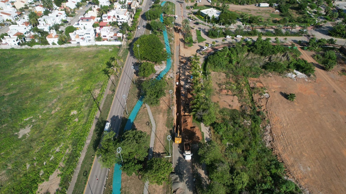 A un 40% el avance del nuevo colector Cerritos Mazatlán en apoyo a los desarrollos de la zona