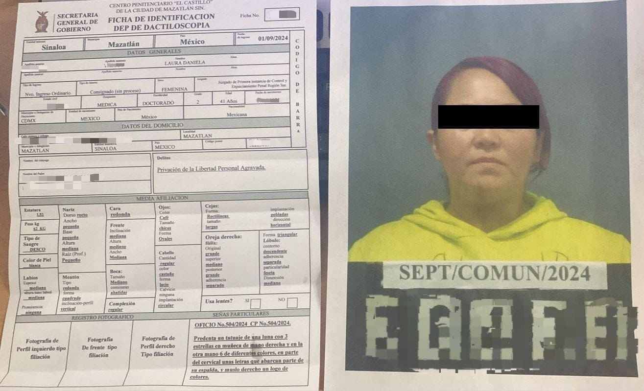 Es médica con doctorado y originaria de Mazatlán la mujer que raptó a bebé en Concordia