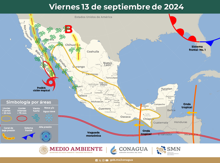 ¡A prevenir! Ileana se estaría formando para el jueves, dejando lluvias de 75 y hasta 150 mm en Sinaloa