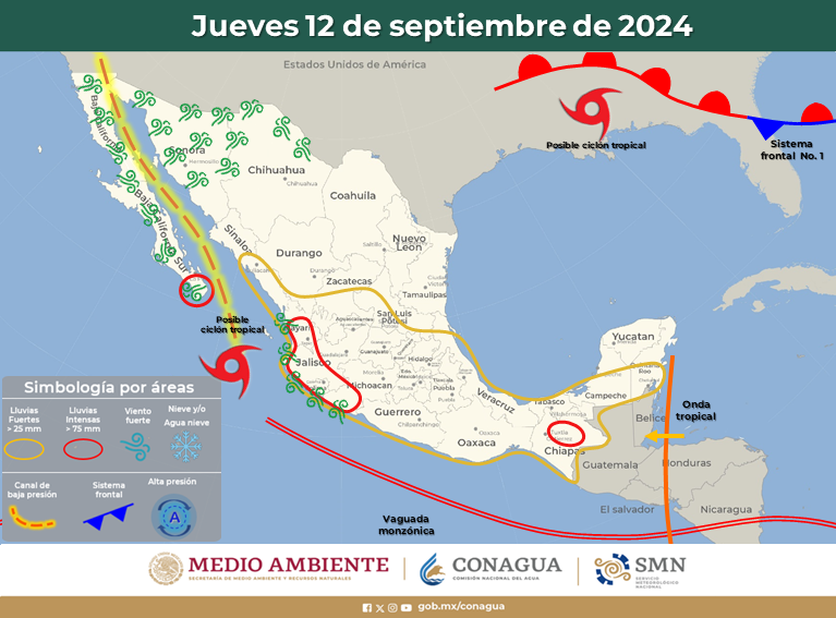¡Alerta! La posible tormenta tropical Ileana ya se forma en el Pacífico y se perfila rumbo a Sinaloa y Baja California Sur