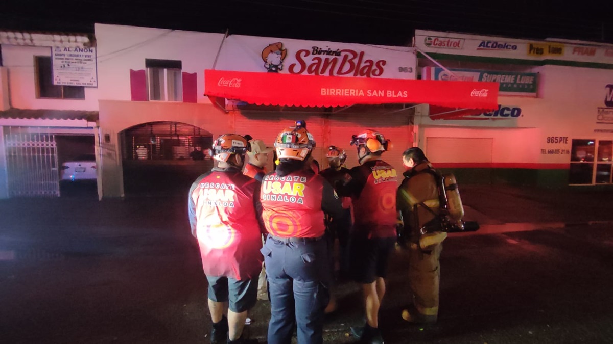 Fuga de gas provoca incendio en birriería de Los Mochis