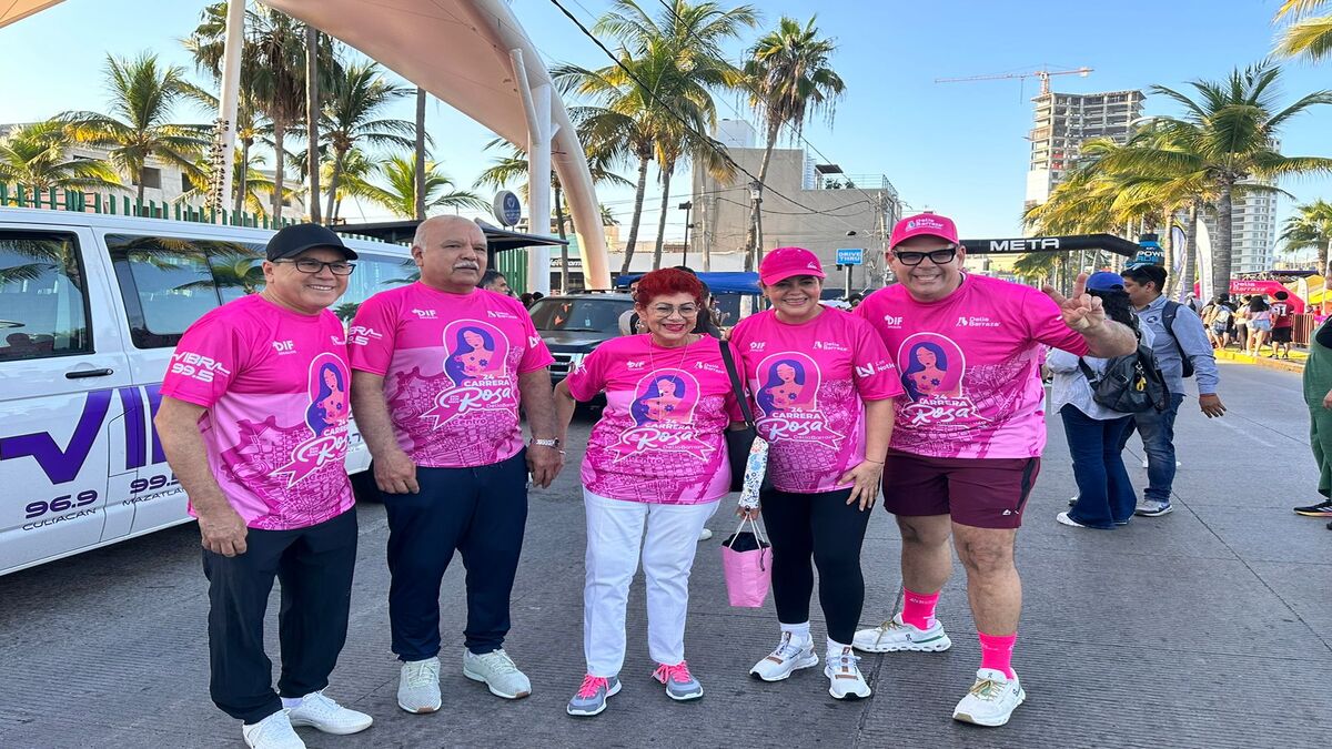 Autoridades se visten de rosa y celebran la vida en la Carrera Rosa Delia Barraza Vibra Radio 2024 de Mazatlán