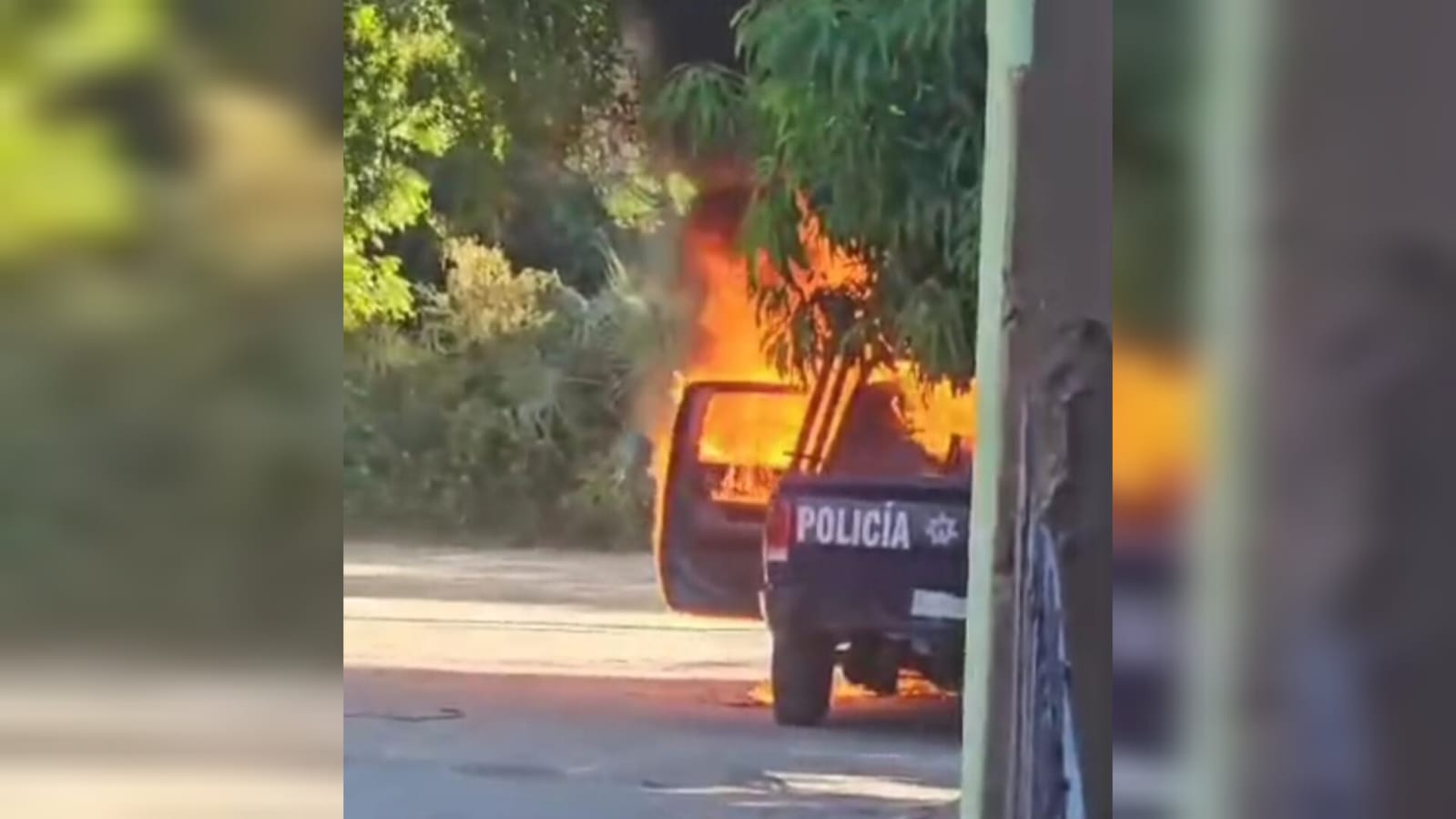 Se incendia patrulla de la Policía Municipal de Choix